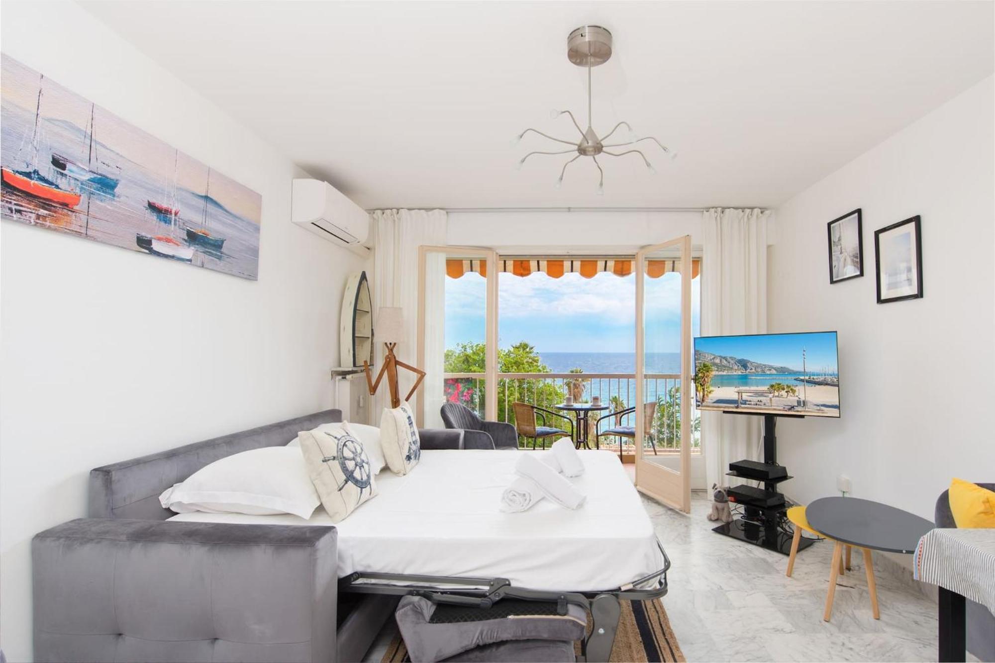 Vina Del Mare, Vue Mer, Terrasse Menton Exterior photo
