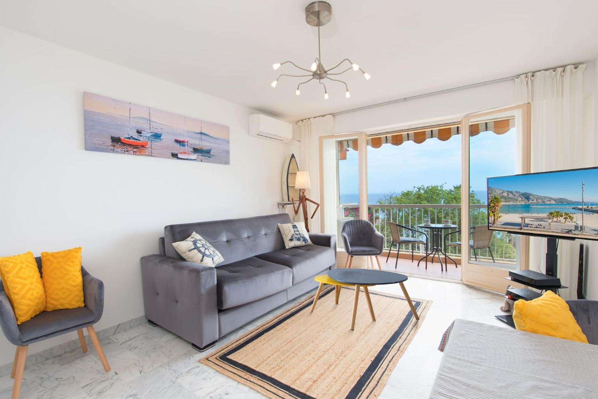 Vina Del Mare, Vue Mer, Terrasse Menton Exterior photo